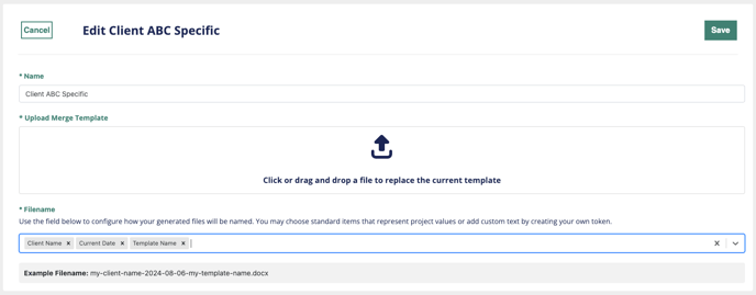 Document Template Details